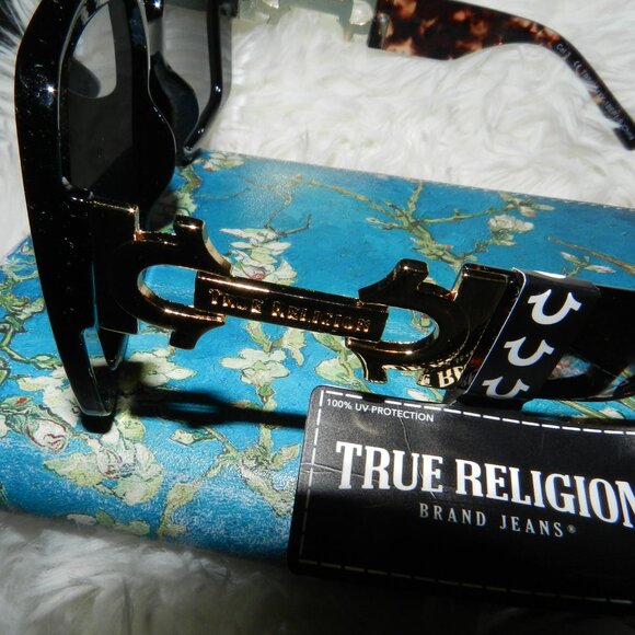 TRUE RELIGION LOGO TURQUOISE UV SQUARE OVERSIZED SUNGLASSES 🎈HP🎉🎈🆕😮‍💨⚡🚚 - Picture 12 of 16